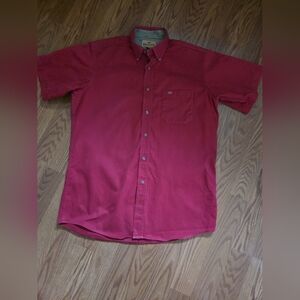 King‎ Ranch Short Sleeve Shirt Size LT Thick Cotton Cowboy Western